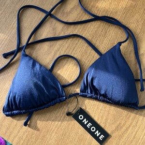 ONEONE String Bikini Top Blue